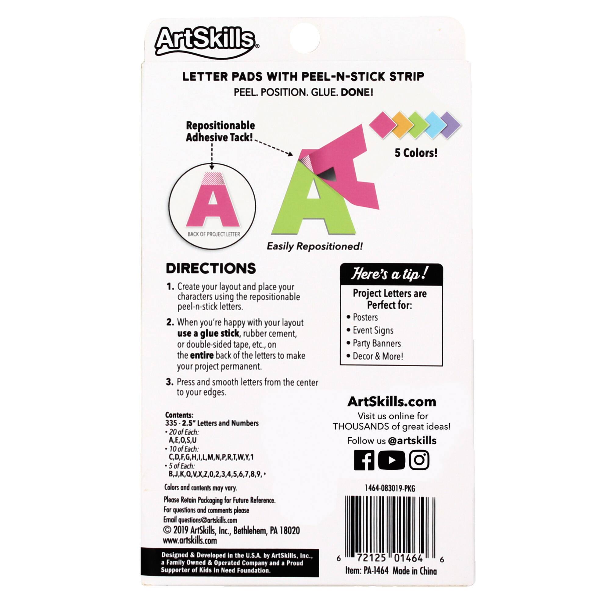 ArtSkills® 2.5" Neon 335 Piece Paper Poster Letter Set